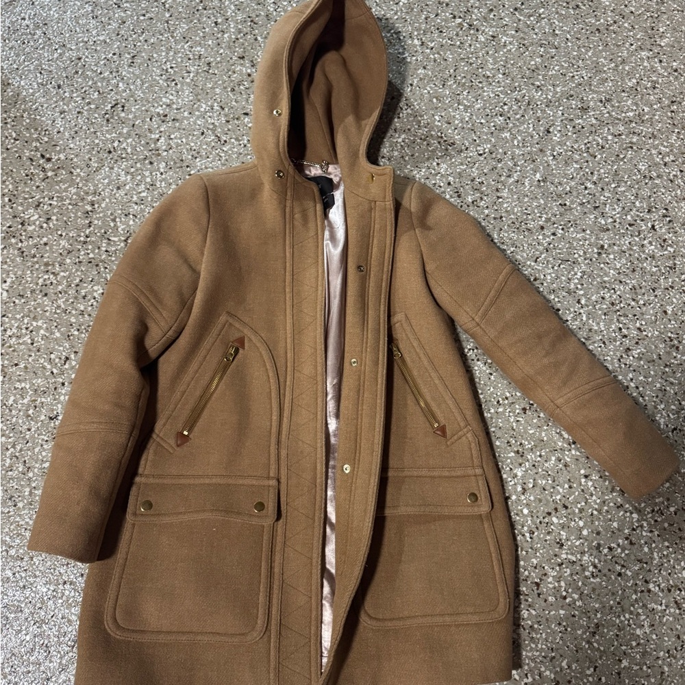 J. Crew Tan Hooded Utility Jacket